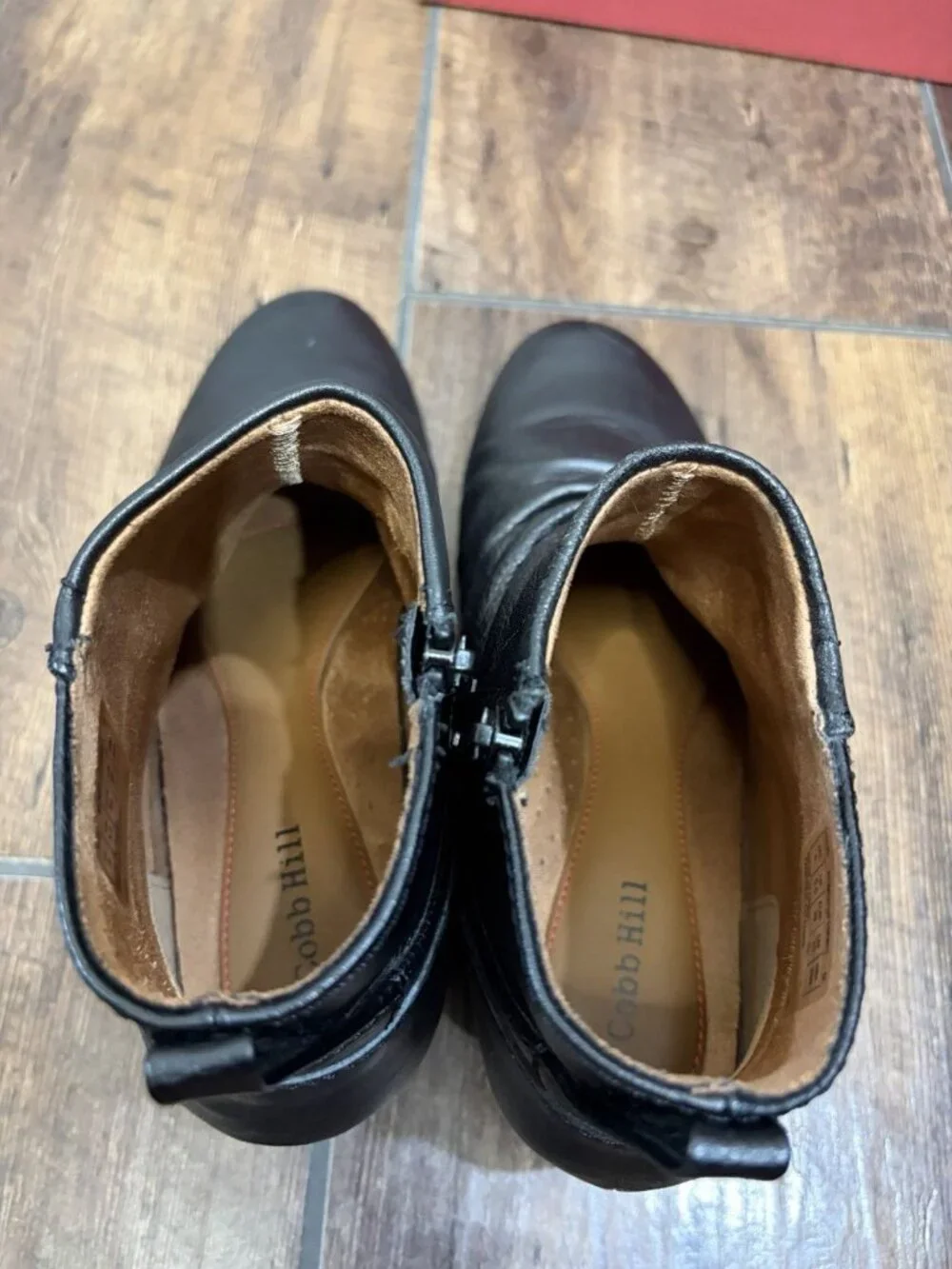 Cobb Hill Laurel Rivet Ankle‎ Boots Black Leather Booties Studded Biker Comfort